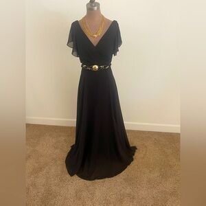 David's Bridal Black Maxi Dress